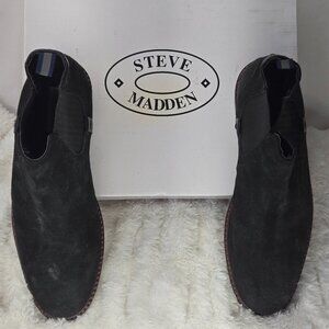 Steve Madden Men's (Size 10.5, Black) Suede Chelsea Boots